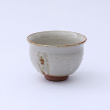 ふくら湯呑　信楽焼　指紋粉引　サビ