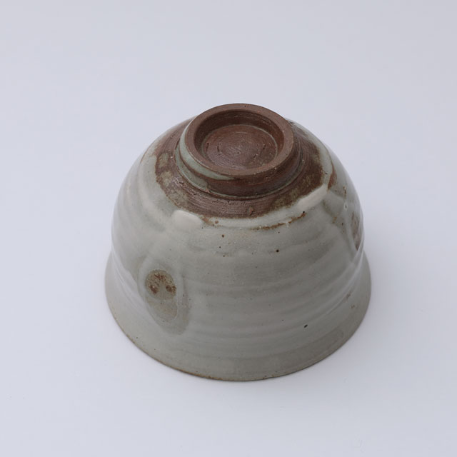 ふくら湯呑　信楽焼　指紋粉引　サビ