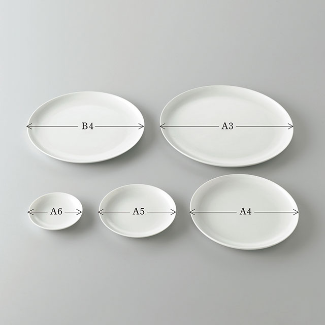 THE PLATE WHITE A4サイズ（直径210mm）