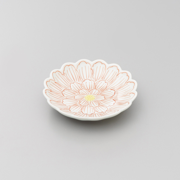 錦牡丹菊型3寸小皿