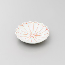 赤絵菊割菊型3寸小皿