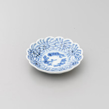 染付蛸唐草松竹梅菊型3寸小皿