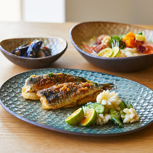 【WEB限定】明山窯 日と月 平皿 大