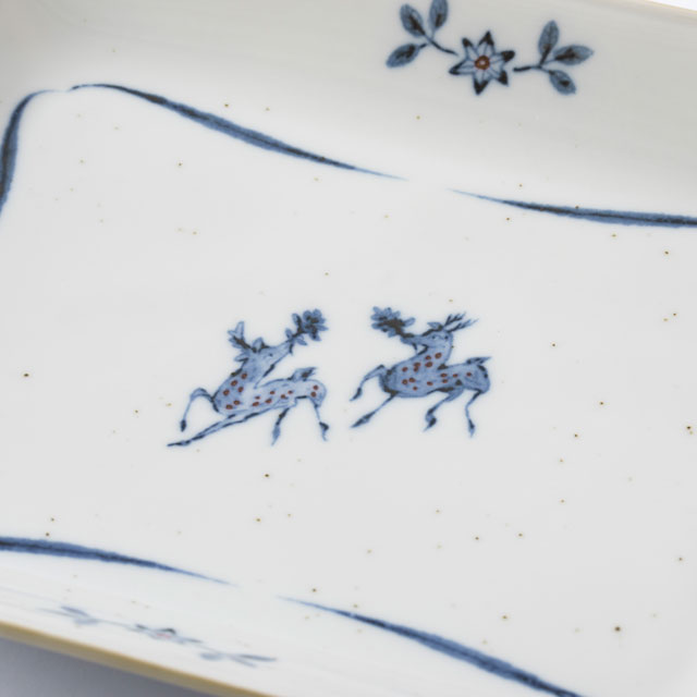 瀬戸焼の印判角皿