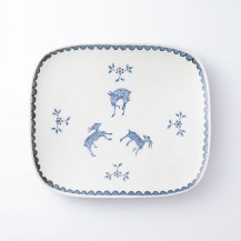 瀬戸焼の大角皿