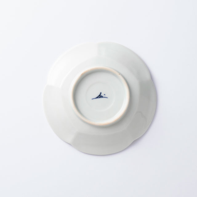 蔵珍窯　福字赤絵椿文　銘々皿