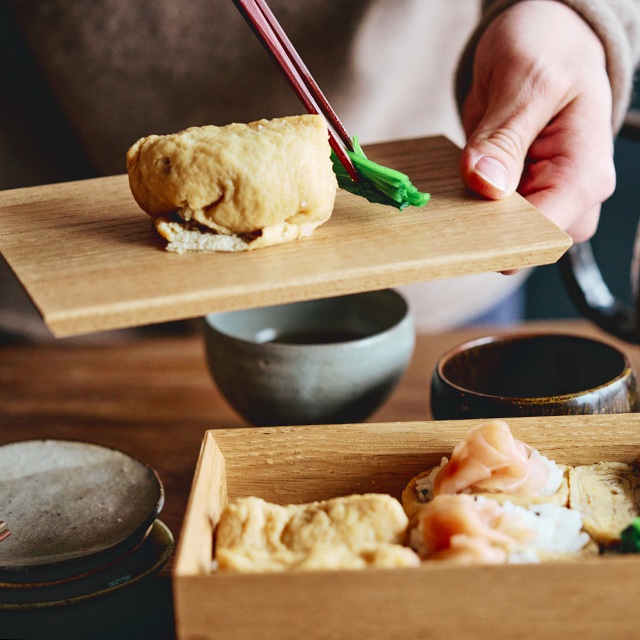 おめかし重　一段 　柿渋染