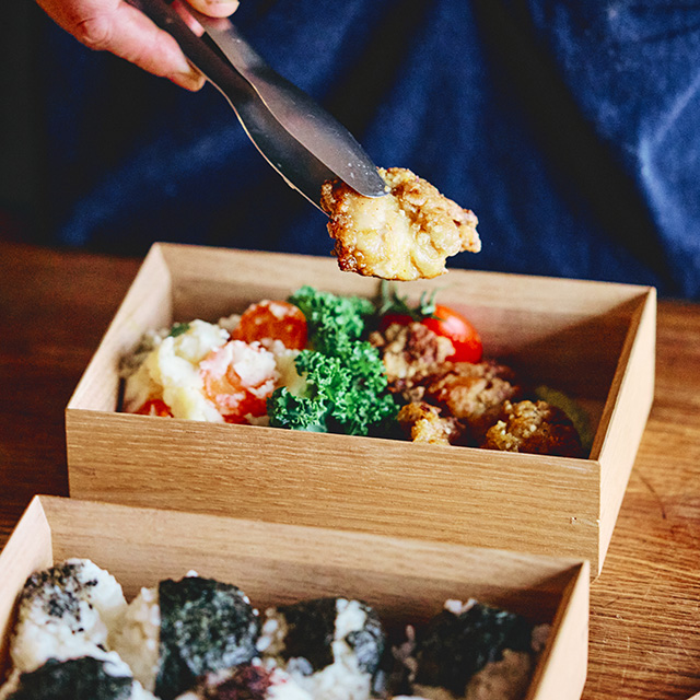 おめかし重　一段 　柿渋染