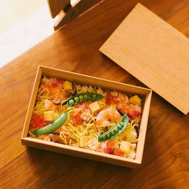 おめかし重　一段 　柿渋染