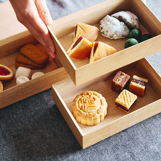 おめかし重　二段 　柿渋染