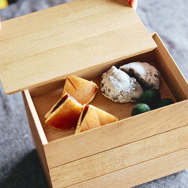 おめかし重　二段 　柿渋染