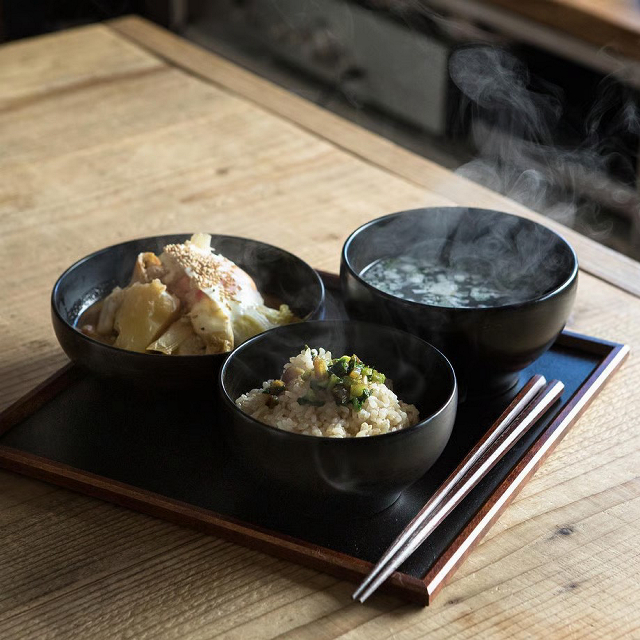 【WEB限定】めぐるの一汁一菜盆 和紙着せ・黒