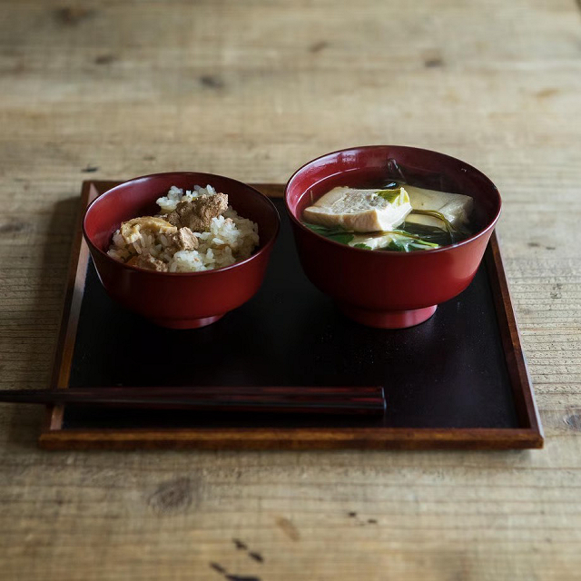【WEB限定】めぐるの一汁一菜盆 和紙着せ・黒