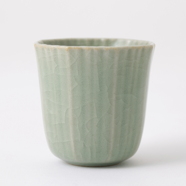 鍋島青瓷　貫入酒器セット