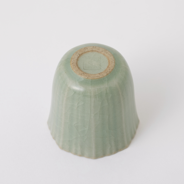 鍋島青瓷　貫入酒器セット