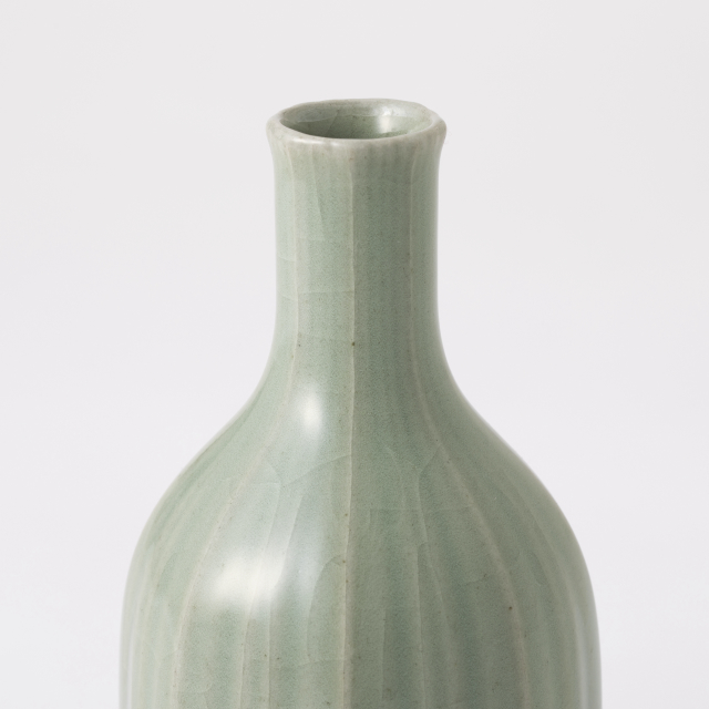 鍋島青瓷　貫入酒器セット