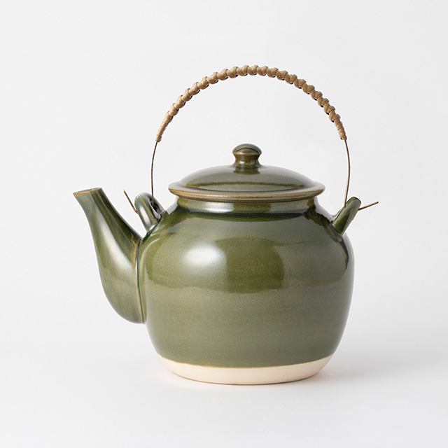 【予約商品】萬古焼の直火土瓶 持ち手（真鍮籐）