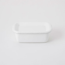 【WEB限定】野田琺瑯White Series　レクタングル深型　S　琺瑯蓋付　ホワイト