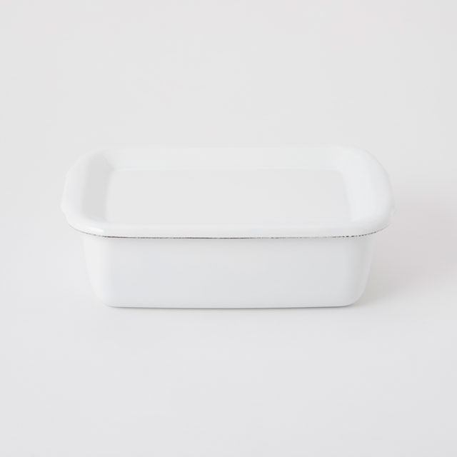 【WEB限定】野田琺瑯White Series　レクタングル深型　M　琺瑯蓋付　ホワイト