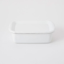 【WEB限定】野田琺瑯White Series　レクタングル深型　M　琺瑯蓋付　ホワイト