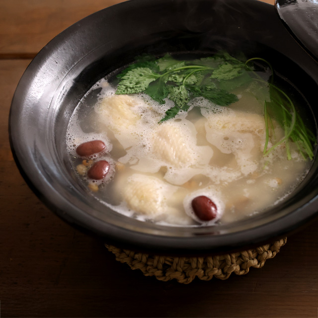 信楽焼の平土鍋　中