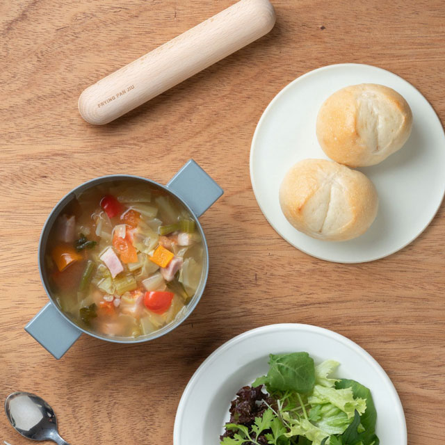 「IH使用可」 FRYING PAN JIU スープ　Ｓ　ハンドル(ブナ)セット グレー／ブナ S