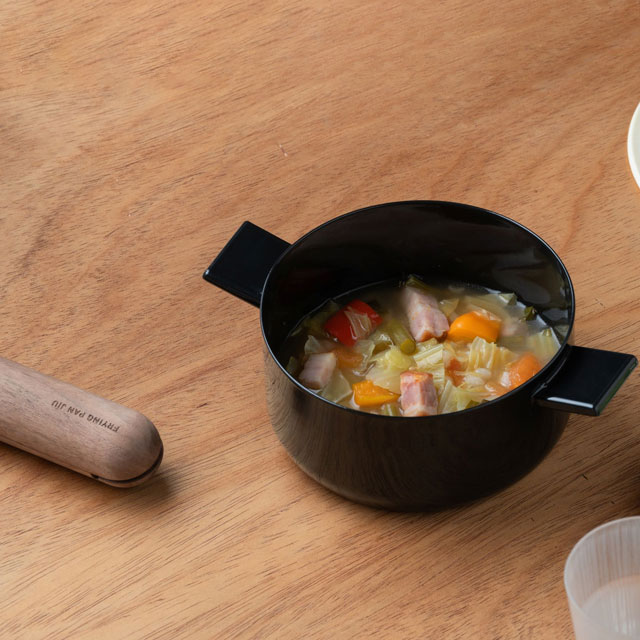 「IH使用可」 FRYING PAN JIU スープ　S　ハンドル(ウォルナット)セット グレー／ウォルナット S