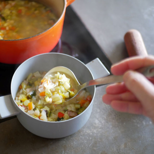 「IH使用可」 FRYING PAN JIU スープ　S　ハンドル(ウォルナット)セット グレー／ウォルナット S