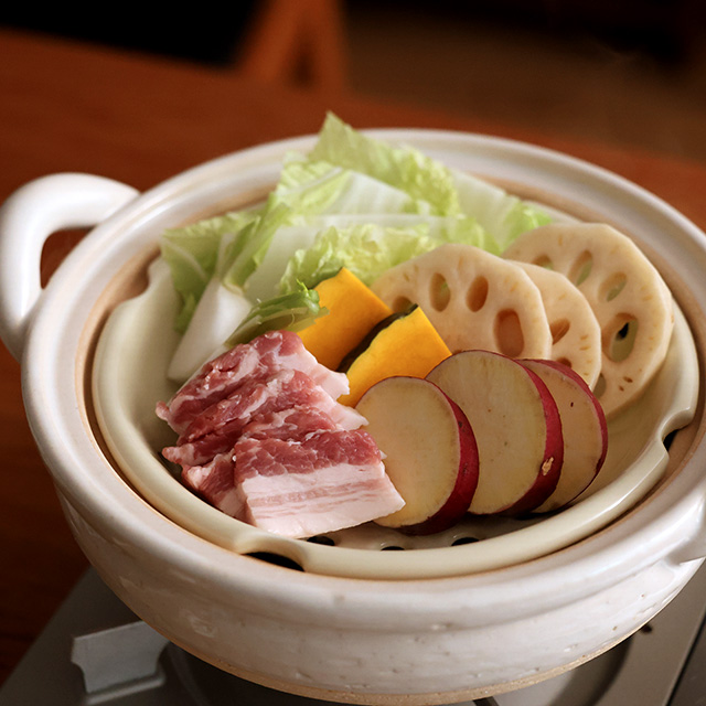 長谷園 ヘルシー蒸し鍋 中　白