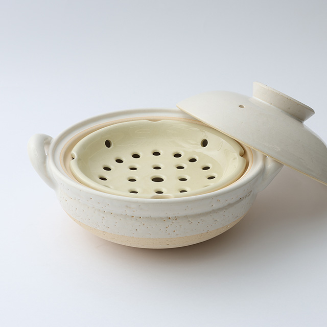 長谷園 ヘルシー蒸し鍋 中　白