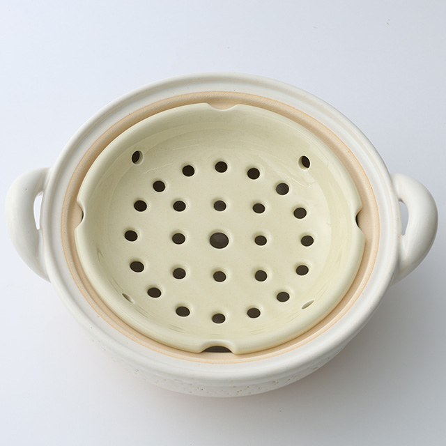 長谷園 ヘルシー蒸し鍋 中　白