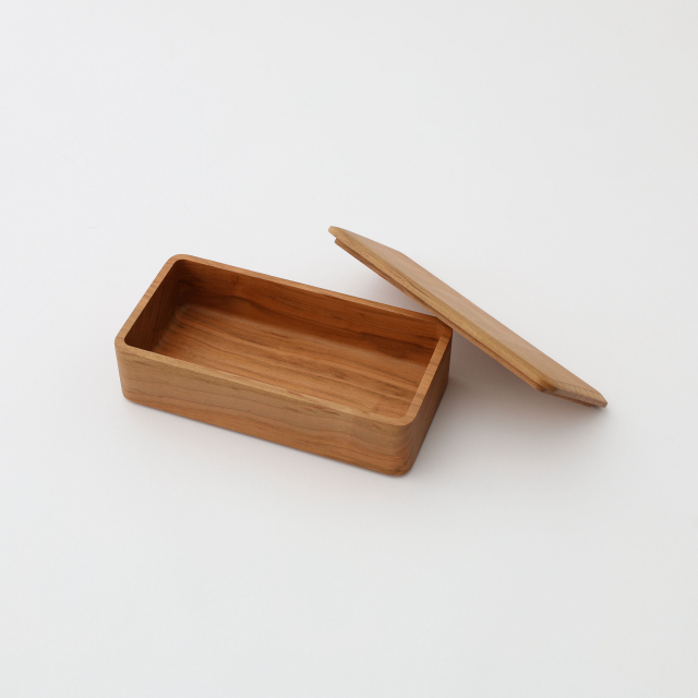 【WEB限定】建彦木工　山桜の弁当箱　L　山桜無垢材