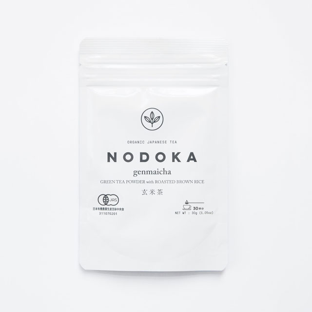【WEB限定】THE NODOKA オーガニック日本茶パウダー　玄米茶パウダー30g(30杯分)
