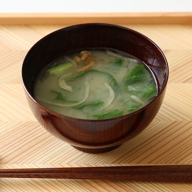 産地の汁もの　奈良のなめこと大和まなの味噌汁　3食入