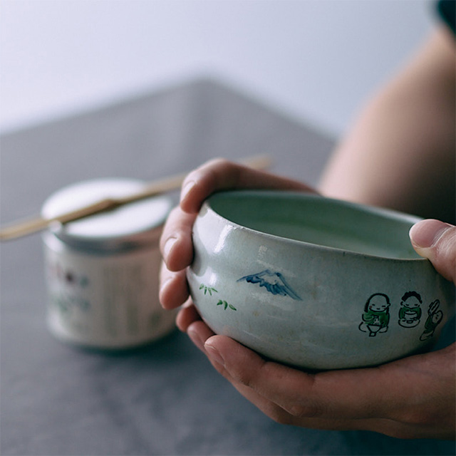 田庄陶苑 錦春秋 抹茶碗(木箱付)