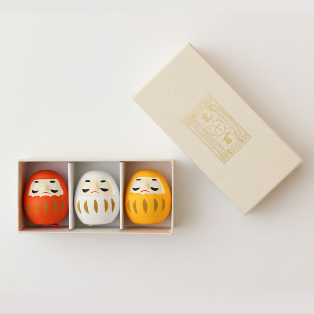 みくじ箱　三色だるま