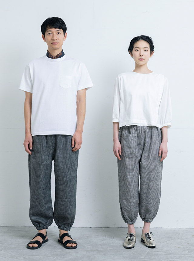 麻千鳥もんぺ着用画像