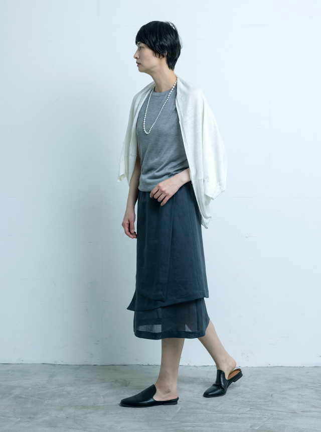 麻の紙布 かさねスカート