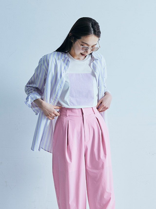 阿波しじら織 藤紫