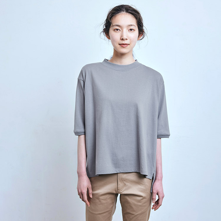 STAMP AND DIARY 政七商店別注　モックネックワイドTシャツ