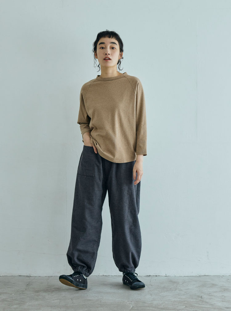 中川政七商店 麻千鳥のもんぺパンツ L 千鳥格子 リネン ガーゼ グレー 中川政七商店 麻千鳥のもんぺパンツ L 千鳥格子 リネン ガーゼ