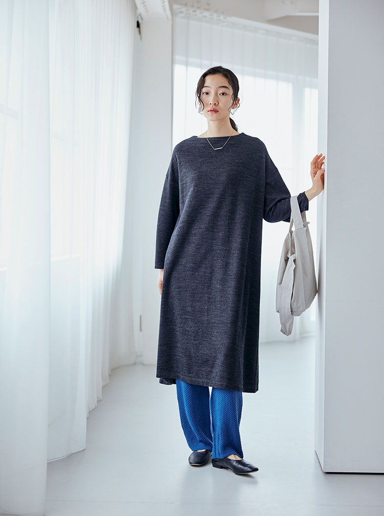 美品✨中川政七商店 圧縮ウール かさねニットワンピース フリーサイズ ニットを纏う｜工芸・暮らし・贈りもの｜中川政七商店オンライン