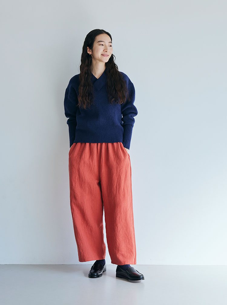 厚手麻コーディネートイメージ
