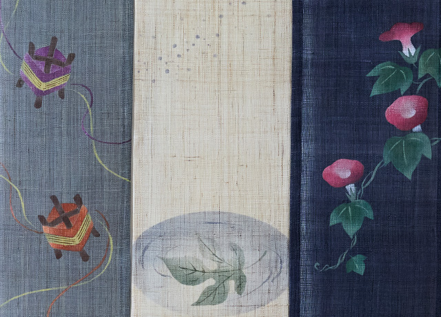 七月「七夕（糸巻・梶の葉・朝顔）」