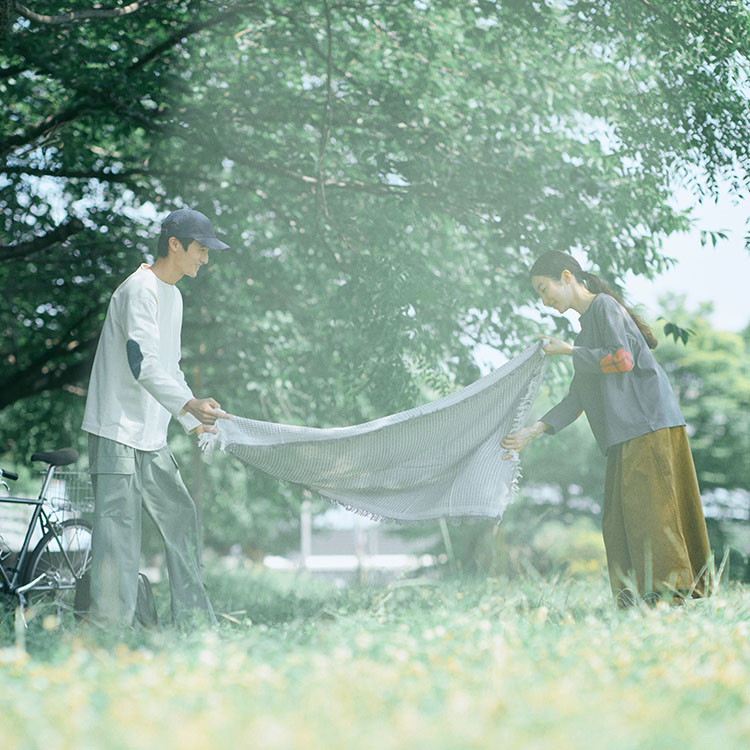 日本の布ぬの　バスクシャツ