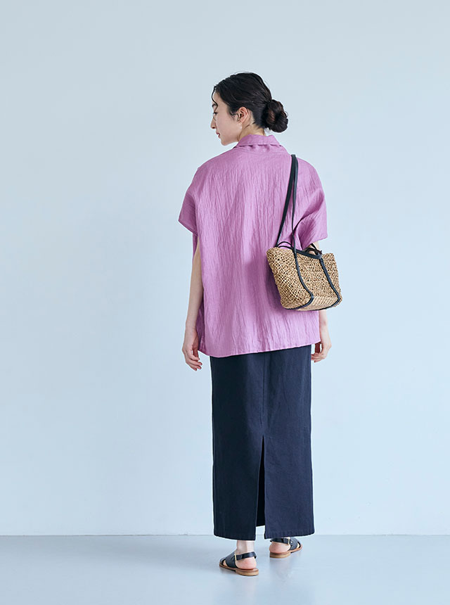 タグ付き未使用品】中川政七商店 麻のかや織 キュロット ブルー