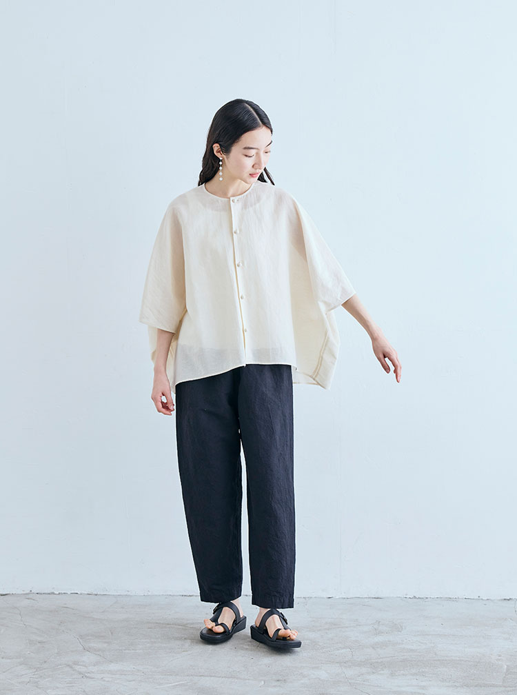 中川政七商店 麻の羽織り 美品 リネン 白 温度調整、体型カバーに 季節の変わり目のカットソー・羽織もの|工芸・暮らし・贈りもの