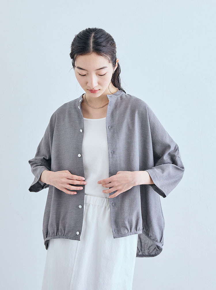 中川政七商店 リネン 麻のかや織 カーディガン ジレ 羽織り ベージュ系 大きめ 美品✨中川政七商店 かや織り 麻 リネン ロングジレ