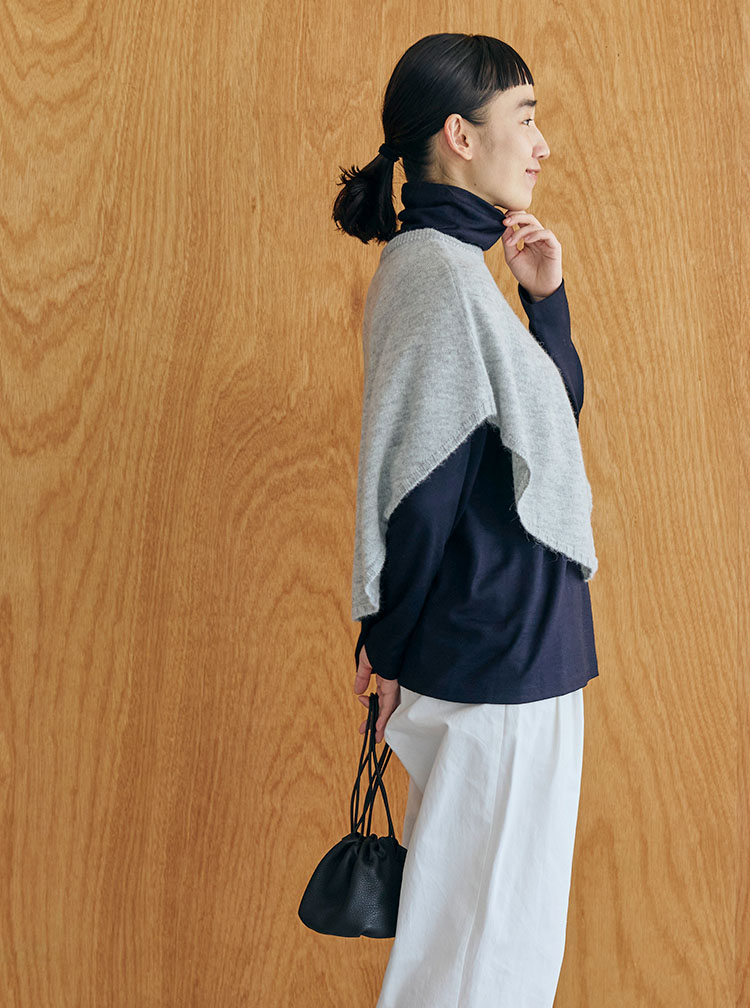 中川政七商店 重ね着するポンチョケープ アルパカ ウール カーディガン 重ねて心地よく｜工芸・暮らし・贈りもの｜中川政七商店