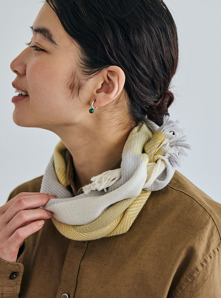 綿麻のコール天　フレアスカート